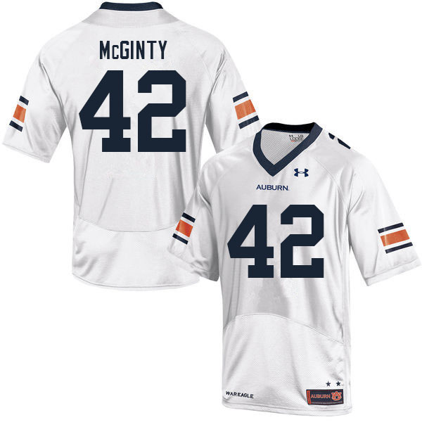 Men #42 Joey McGinty Auburn Tigers College Football Jerseys Sale-White - Click Image to Close